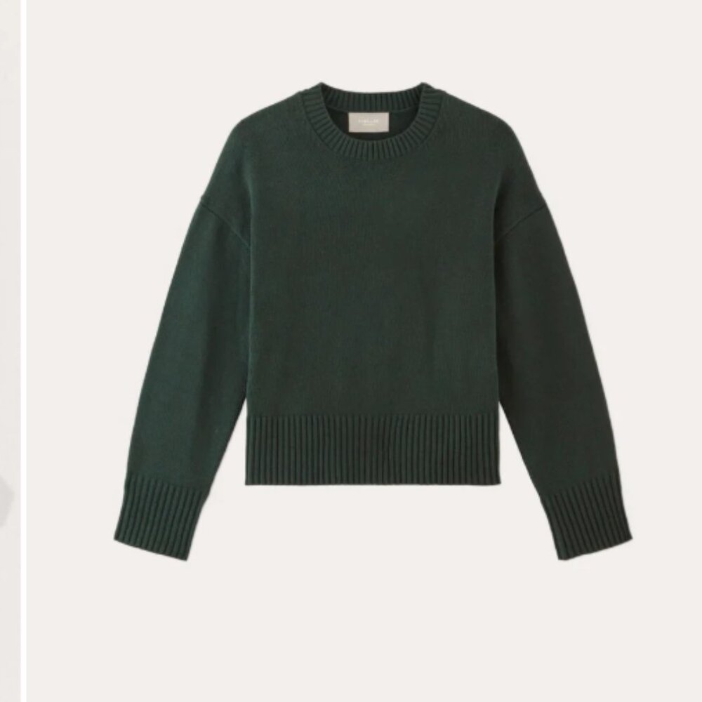 Everlane The Boxy Sweater in Everyday Cotton - Scarab Color - Size Medium
